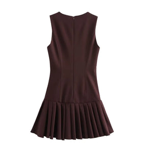 Vestido Curto Barra Plissada Vivella Amara
