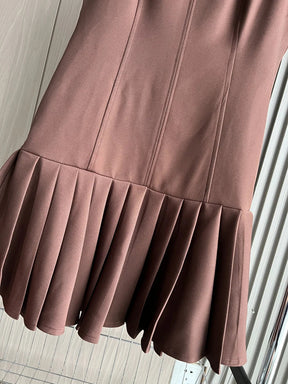 Vestido Curto Barra Plissada Vivella Amara