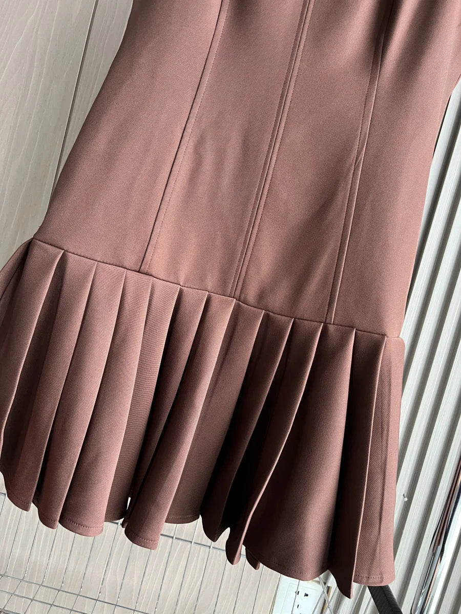 Vestido Curto Barra Plissada Vivella Amara