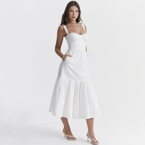 Vestido Mid Branco Bustier Vivella Julieta - GOLDEN ERA