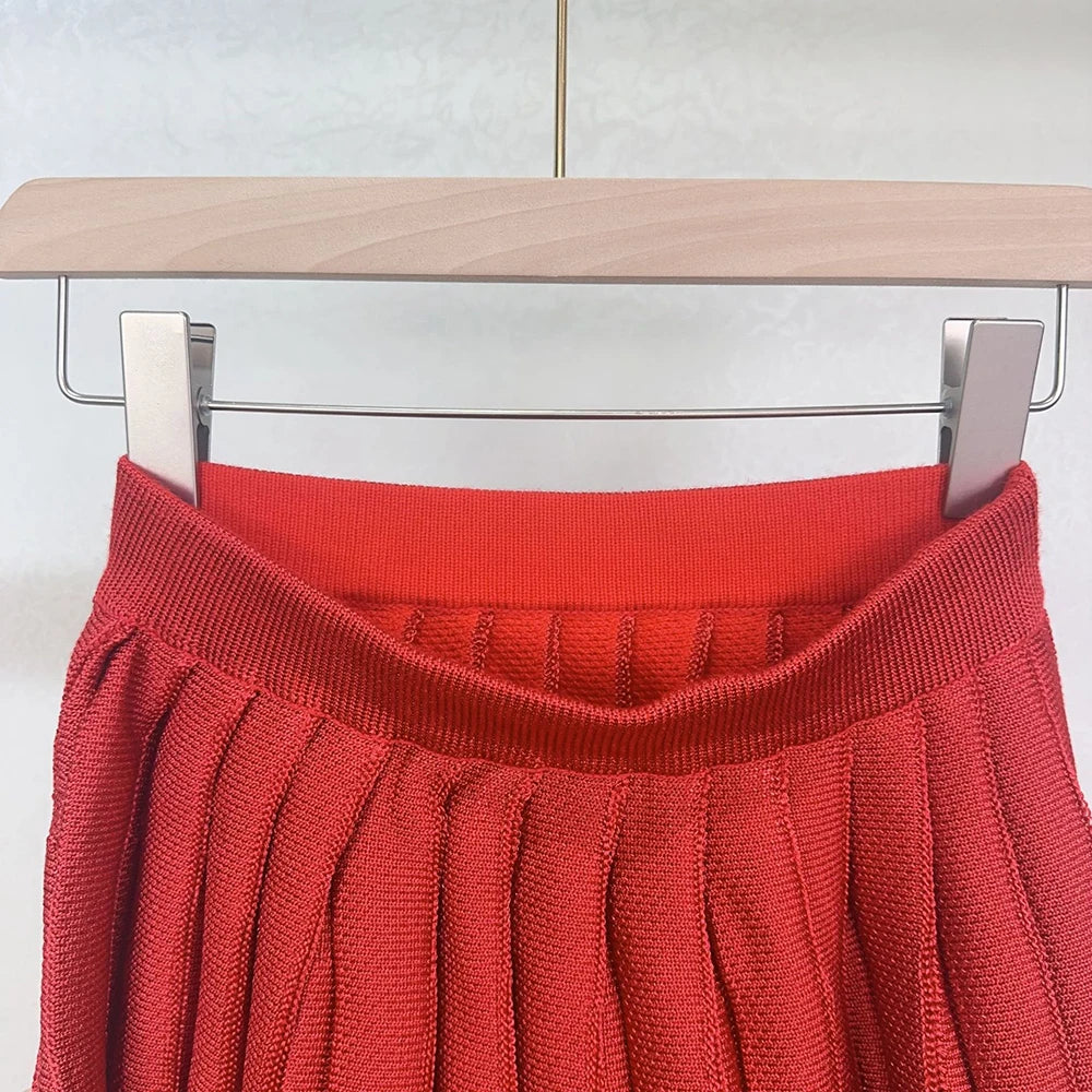 Conjunto Tricô Cardigan e Saia Plissada Vivella Madison