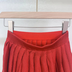 Conjunto Tricô Cardigan e Saia Plissada Vivella Madison