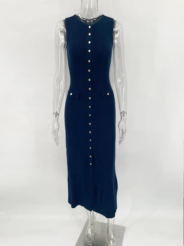 Vestido Midi Tricô Modal Alta Elasticidade Vivella Jayne