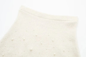 Conjunto Tricô Sueter e Saia com Pérolas Vivella Martina
