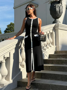 Vestido Midi Tricô Modal Alta Elasticidade Vivella Jayne