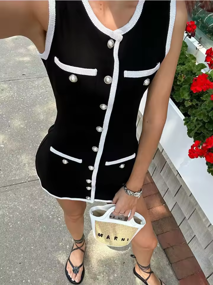 Vestido Curto com Botões Vivella Eliza