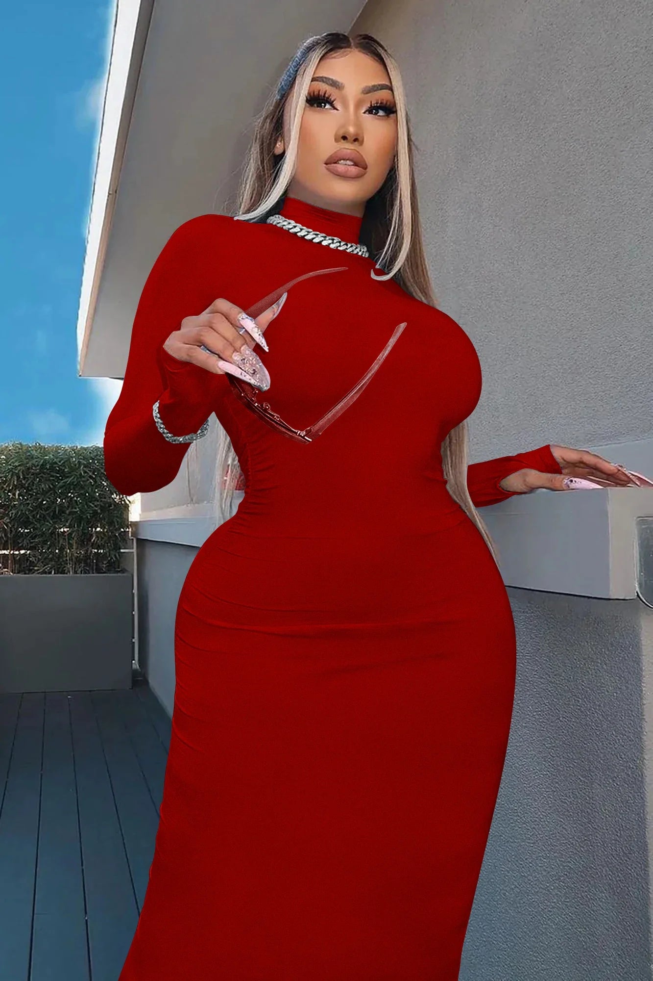 Vestido Midi Gola Alta Vivella Verona