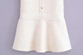 Vestido Curto Tricô com Botões Vivella Celeste