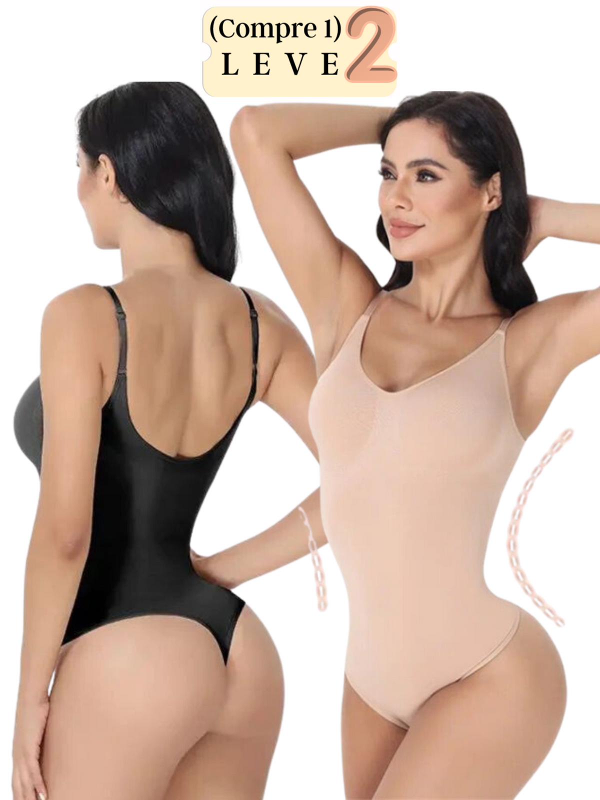 Body Modelador Suit Shape Slim Vivella (Compre 1 leve 2)