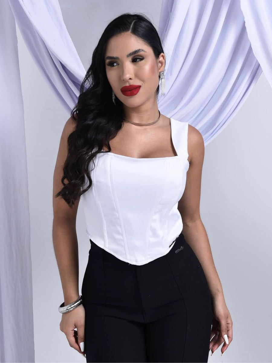 Cropped Efeito Corselet Vivella Louise - FULL