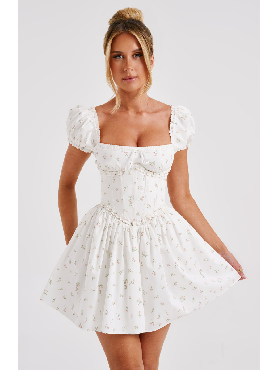 Vestido Curto Bustier Vivella Penélope Floral - GOLDEN ERA