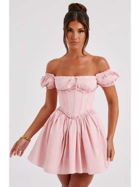 Vestido Curto Bustier Vivella Penélope Rosa - GOLDEN ERA