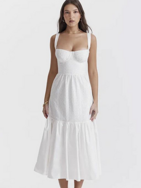 Vestido Mid Branco Bustier Vivella Julieta - GOLDEN ERA
