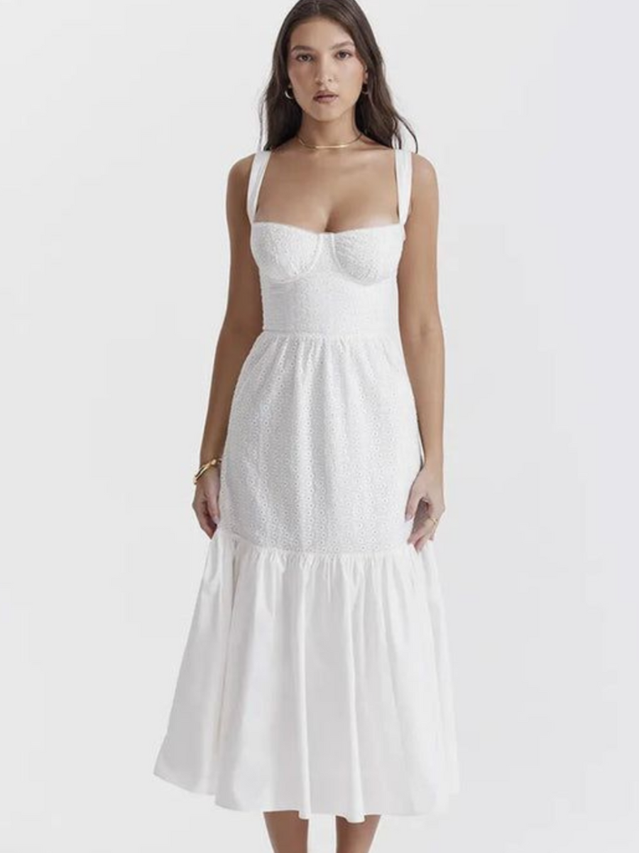 Vestido Mid Branco Bustier Vivella Julieta - GOLDEN ERA