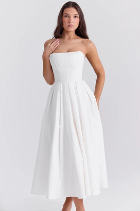 Vestido Bustier Midi Vivella Celeste - GOLDEN ERA