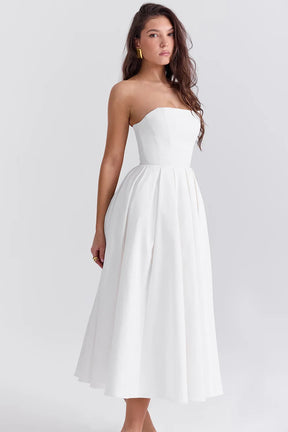 Vestido Bustier Midi Vivella Celeste - GOLDEN ERA