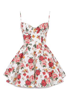 Vestido Curto Floral Modelador Com Forro em Tule Vivella Lille - GOLDEN ERA