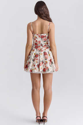 Vestido Curto Floral Modelador Com Forro em Tule Vivella Lille - GOLDEN ERA