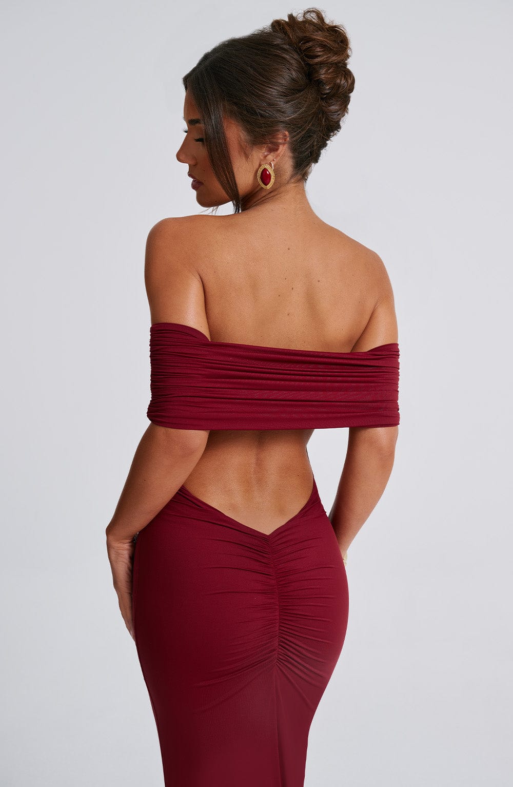 Vestido Longo Ombro a Ombro Costas Aberta Vivella Luiza