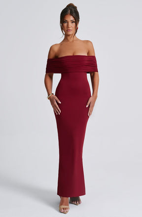 Vestido Longo Ombro a Ombro Costas Aberta Vivella Luiza