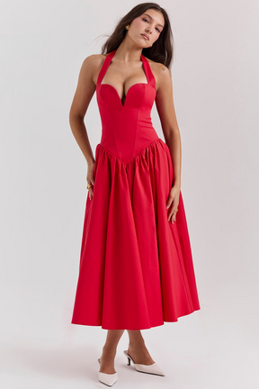 Vestido Midi Vermelho Vivella Passione - GOLDEN ERA