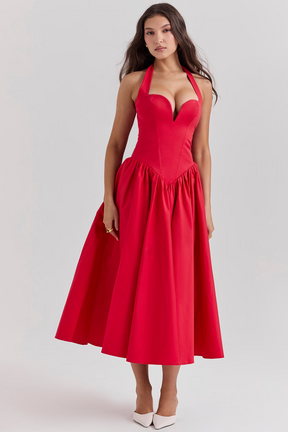 Vestido Midi Vermelho Vivella Passione - GOLDEN ERA