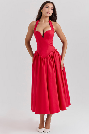 Vestido Midi Vermelho Vivella Passione - GOLDEN ERA