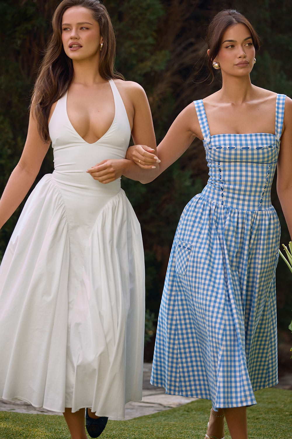 Vestido Midi Xadrez Vivella Farm - GOLDEN ERA