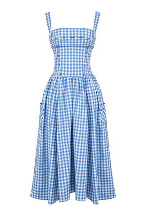 Vestido Midi Xadrez Vivella Farm - GOLDEN ERA