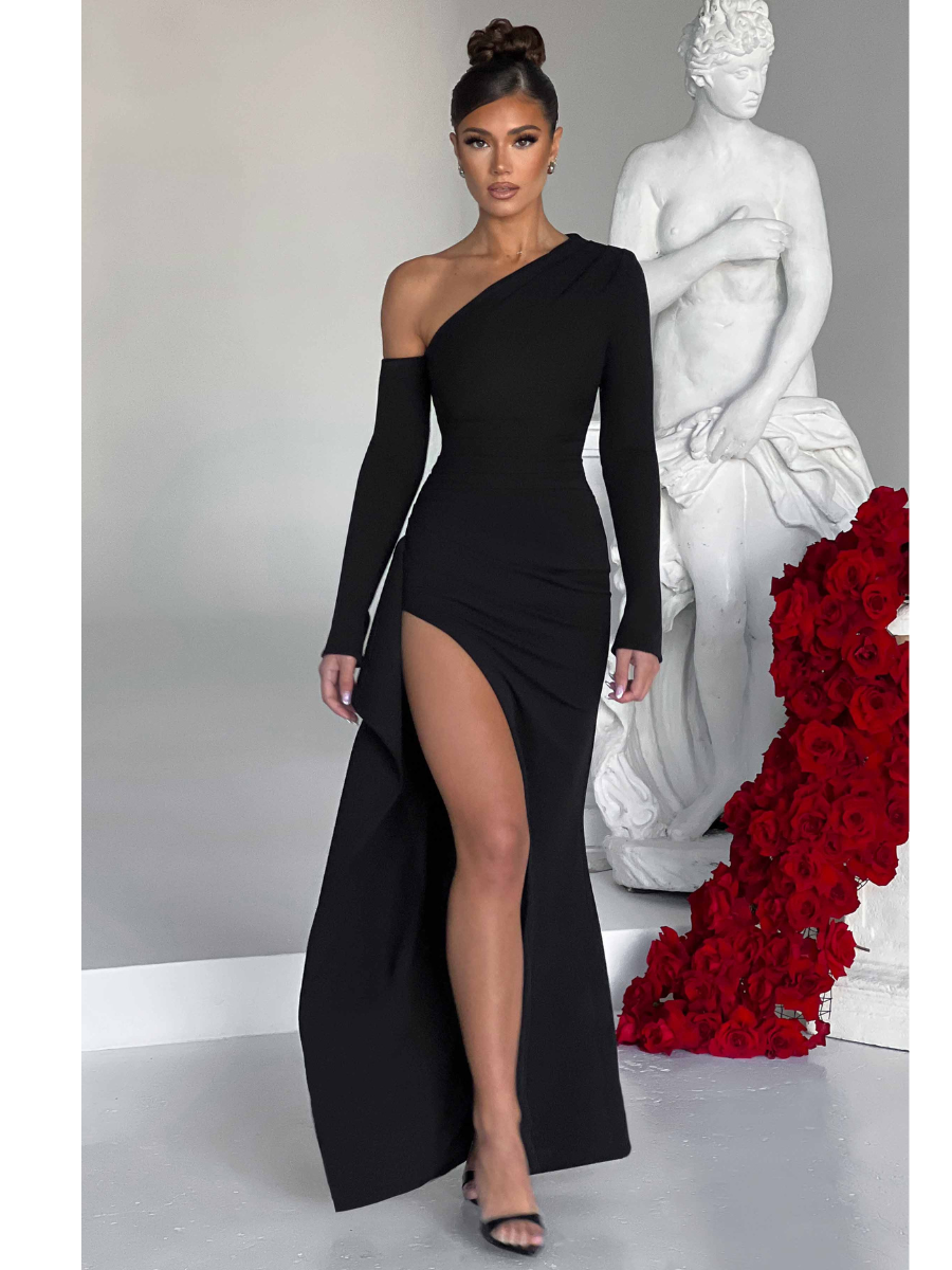 Vestido Longo com Fenda Vivella Abrielle