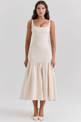Vestido Midi com Babado Vivella Magda - GOLDEN ERA