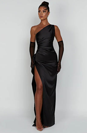 Vestido Longo de Cetim Vivella  Avery