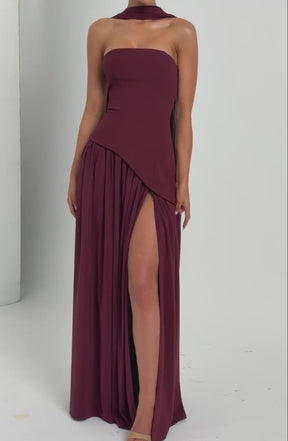 Vestido Longo Sem Alças Elegante Vivella Mya