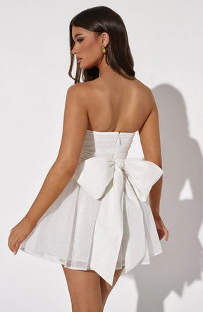 Vestido Curto Sem Alças de Brilho Vivella Glam Luxo - FULL