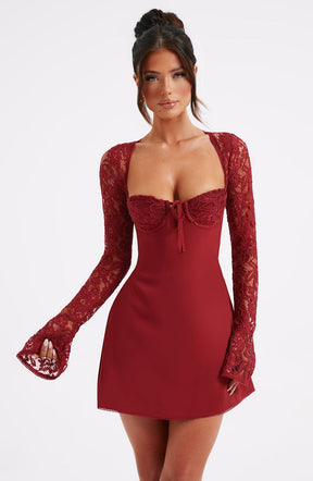 Vestido Curto Manga Longa de Renda Vivella Jacinta - GOLDEN ERA