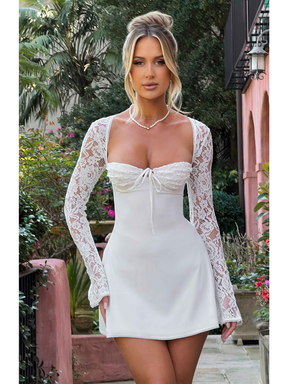 Vestido Curto Manga Longa de Renda Vivella Jacinta - GOLDEN ERA