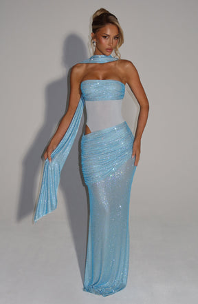 Vestido Longo Sem Alças Brilhante Vivella Siren