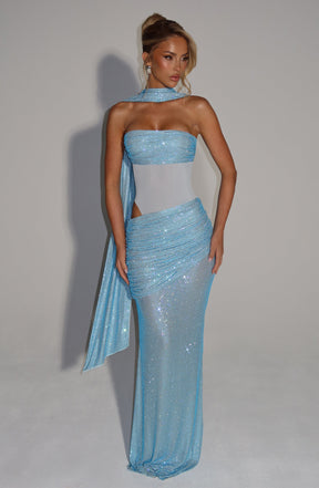 Vestido Longo Sem Alças Brilhante Vivella Siren