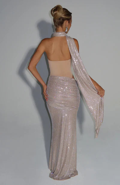 Vestido Longo Sem Alças Brilhante Vivella Siren