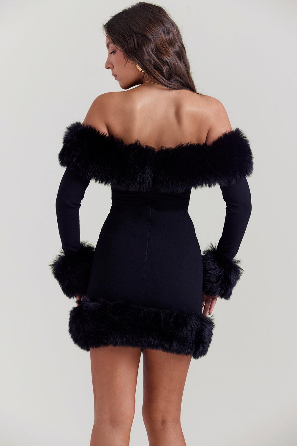 Vestido Manga Longa Com Pelinhos Vivella Kalie - GOLDEN ERA