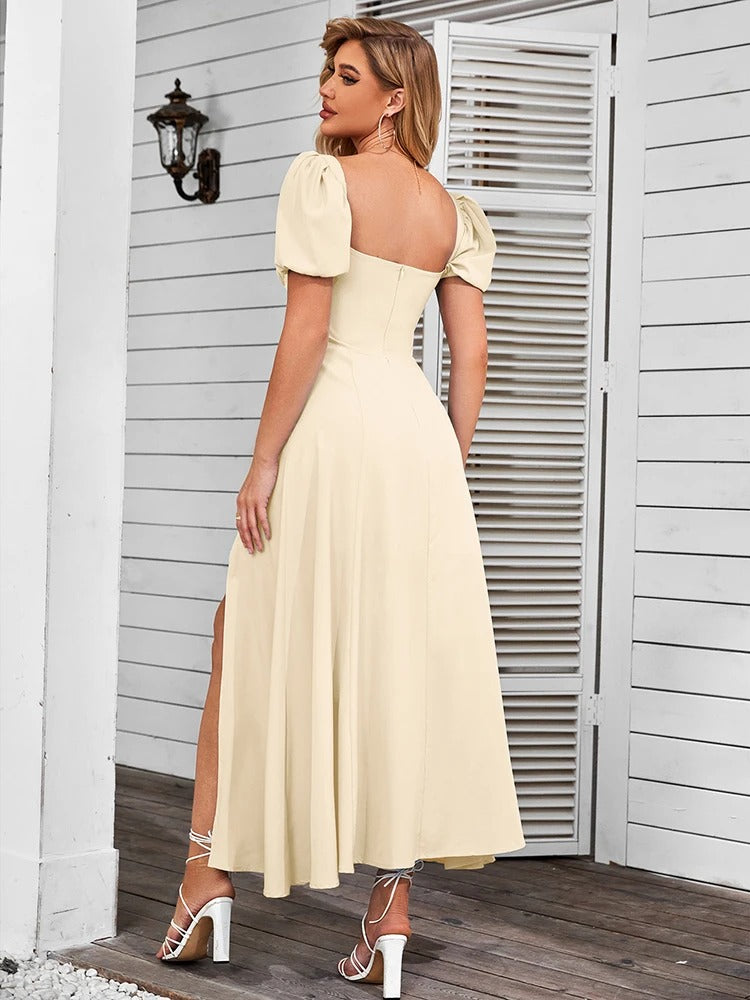 Vestido Midi Modelador Bustier Mavie com Mangas Vivella - GOLDEN ERA