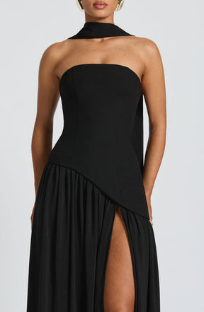 Vestido Longo Sem Alças Elegante Vivella Mya