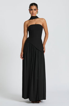 Vestido Longo Sem Alças Elegante Vivella Mya