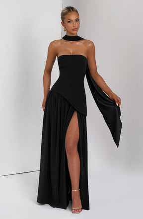 Vestido Longo Sem Alças Elegante Vivella Mya