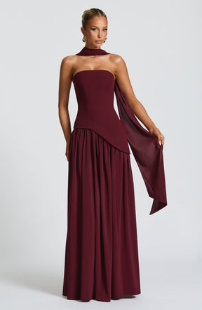 Vestido Longo Sem Alças Elegante Vivella Mya