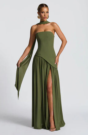 Vestido Longo Sem Alças Elegante Vivella Mya
