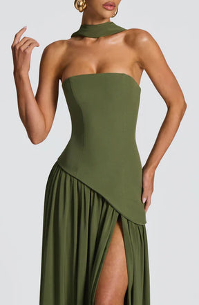 Vestido Longo Sem Alças Elegante Vivella Mya