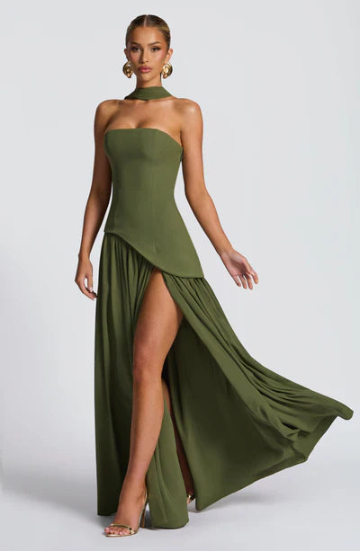 Vestido Longo Sem Alças Elegante Vivella Mya