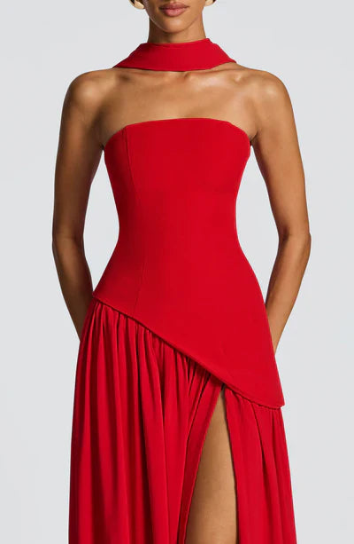 Vestido Longo Sem Alças Elegante Vivella Mya