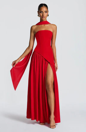 Vestido Longo Sem Alças Elegante Vivella Mya